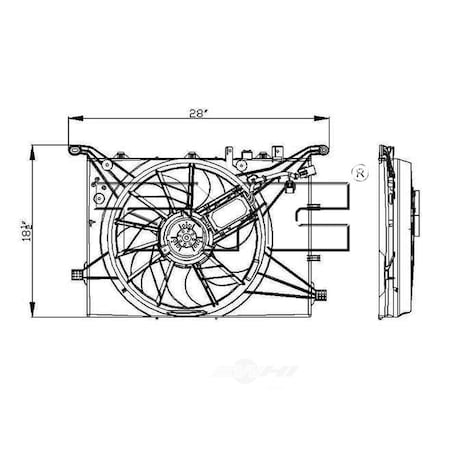 Tyc Dual Radiator and Condenser Fan Assembly, 622140 622140