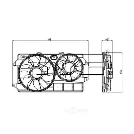 Tyc Dual Radiator and Condenser Fan Assembly, 622370 622370