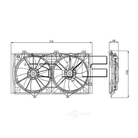 Tyc Dual Radiator and Condenser Fan Assembly, 622420 622420