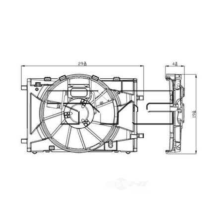 Tyc Dual Radiator and Condenser Fan Assembly, 622430 622430