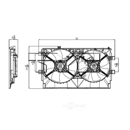 Tyc Dual Radiator and Condenser Fan Assembly, 622450 622450