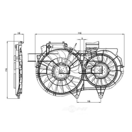 Tyc Dual Radiator and Condenser Fan Assembly, 622540 622540