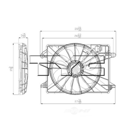 Tyc Dual Radiator and Condenser Fan Assembly, 622550 622550