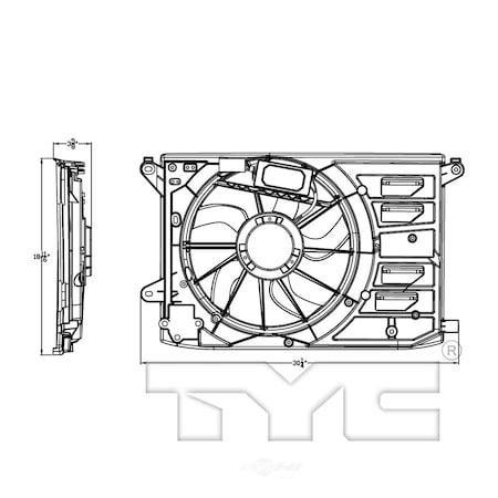Tyc Dual Radiator and Condenser Fan Assembly, 623020 623020