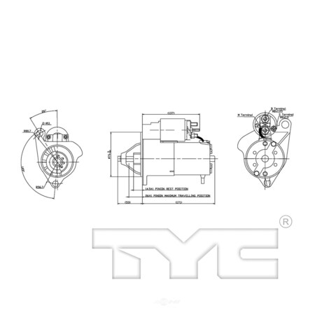 Tyc Starter Motor, 1-03273 1-03273