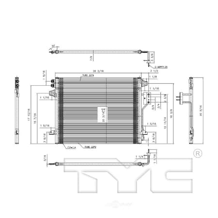 Tyc A/C Condenser, 3682 3682