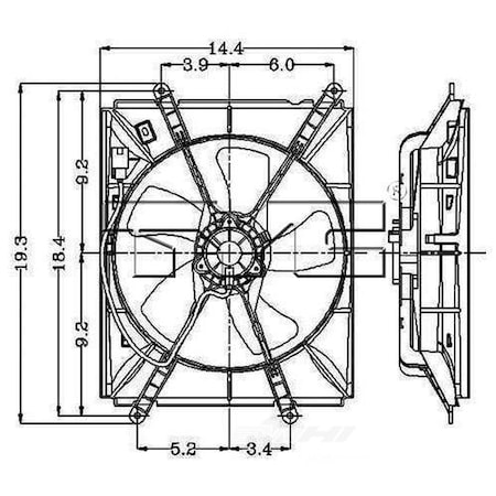Tyc Engine Cooling Fan Assembly, 600090 600090 | Zoro