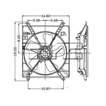 Tyc Engine Cooling Fan Assembly, 600100 600100