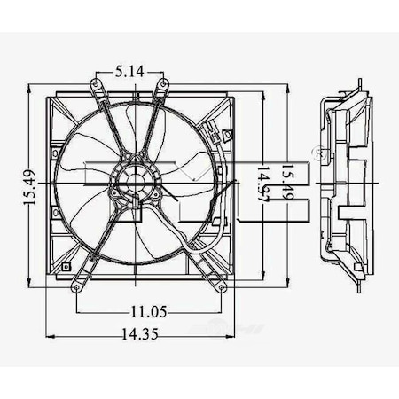 Tyc Engine Cooling Fan Assembly, 600150 600150