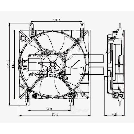 Tyc Engine Cooling Fan Assembly, 600180 600180