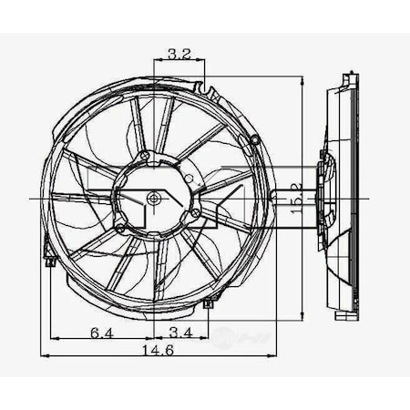 Tyc Engine Cooling Fan Assembly, 600310 600310