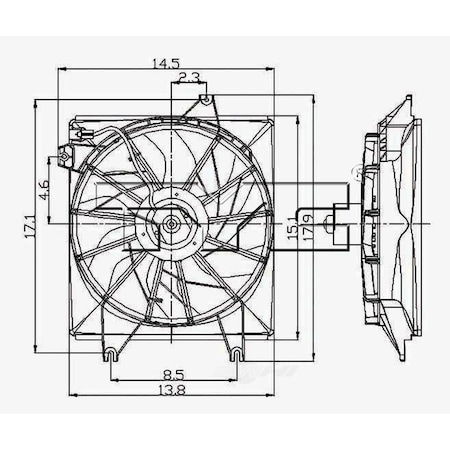 Tyc Engine Cooling Fan Assembly, 600480 600480