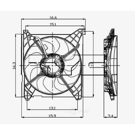 Tyc Engine Cooling Fan Assembly, 600700 600700
