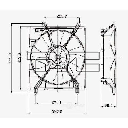 Tyc Engine Cooling Fan Assembly, 600870 600870