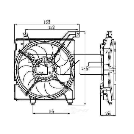 Tyc Engine Cooling Fan Assembly, 601030 601030