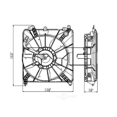 Tyc Engine Cooling Fan Assembly, 601250 601250