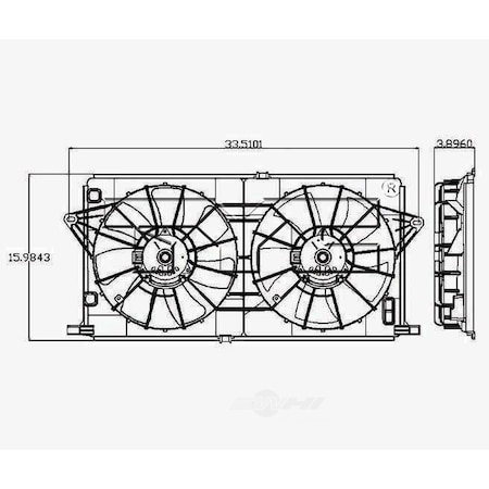 Tyc Dual Radiator and Condenser Fan Assembly, 621440 621440