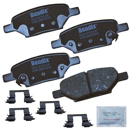 Bendix Bendix Premium Copper Free Ceramic BPR Disc Brake Pad - Rear, CFC1033 CFC1033