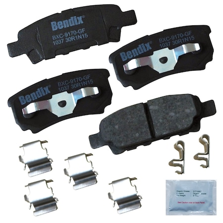 Bendix Bendix Premium Copper Free Ceramic BPR Disc Brake Pad - Rear, CFC1037 CFC1037