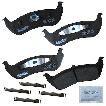Bendix Bendix Premium Copper Free Ceramic BPR Disc Brake Pad - Rear, CFC1040 CFC1040