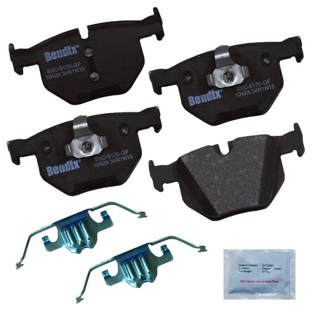 Bendix Bendix Premium Copper Free Ceramic BPR Disc Brake Pad - Rear, CFC1042A CFC1042A