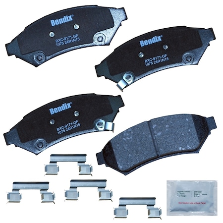 Bendix Bendix Premium Copper Free Ceramic BPR Disc Brake Pad - Front, CFC1075 CFC1075