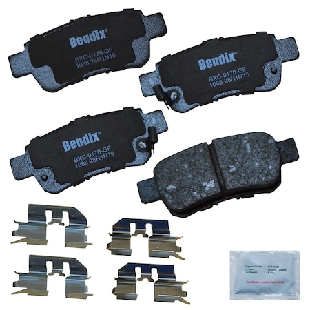 Bendix Bendix Premium Copper Free Ceramic BPR Disc Brake Pad - Rear, CFC1088 CFC1088