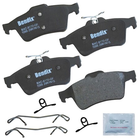 Bendix Bendix Premium Copper Free Ceramic BPR Disc Brake Pad - Rear, CFC1095 CFC1095