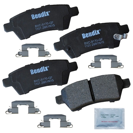 Bendix Bendix Premium Copper Free Ceramic BPR Disc Brake Pad - Rear, CFC1101 CFC1101