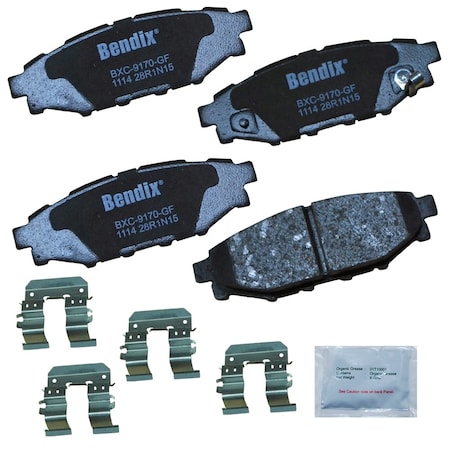 Bendix Bendix Premium Copper Free Ceramic BPR Disc Brake Pad - Rear, CFC1114 CFC1114