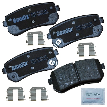 Bendix Bendix Premium Copper Free Ceramic BPR Disc Brake Pad - Rear, CFC1157 CFC1157