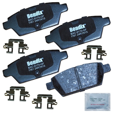 Bendix Bendix Premium Copper Free Ceramic BPR Disc Brake Pad - Rear, CFC1161 CFC1161
