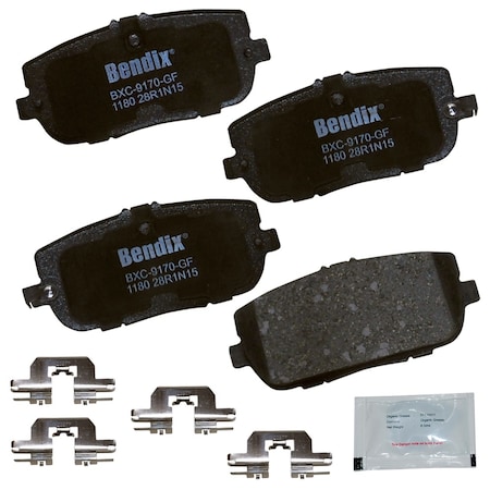 Bendix Bendix Premium Copper Free Ceramic BPR Disc Brake Pad - Rear, CFC1180 CFC1180