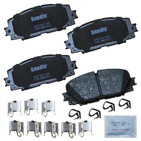 Bendix Bendix Premium Copper Free Ceramic BPR Disc Brake Pad - Front, CFC1184 CFC1184