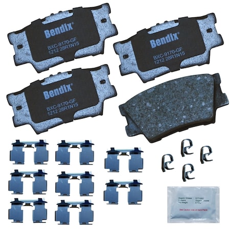 Bendix Bendix Premium Copper Free Ceramic BPR Disc Brake Pad - Rear, CFC1212 CFC1212