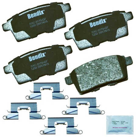 Bendix Bendix Premium Copper Free Ceramic BPR Disc Brake Pad - Rear, CFC1259 CFC1259