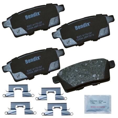 Bendix Bendix Premium Copper Free Ceramic BPR Disc Brake Pad - Rear, CFC1259A CFC1259A