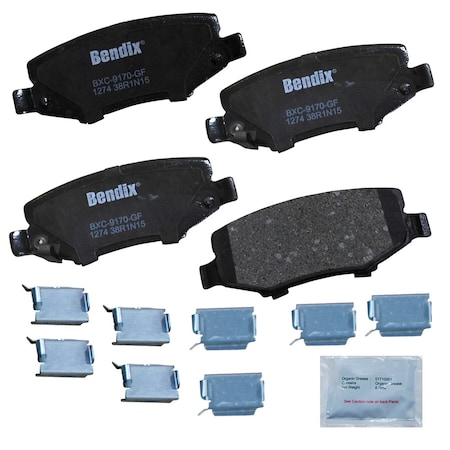 Bendix Bendix Premium Copper Free Ceramic BPR Disc Brake Pad - Rear, CFC1274 CFC1274