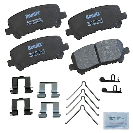 Bendix Premium Copper Free Ceramic BPR Disc Brake Pad - Rear, CFC1281 CFC1281