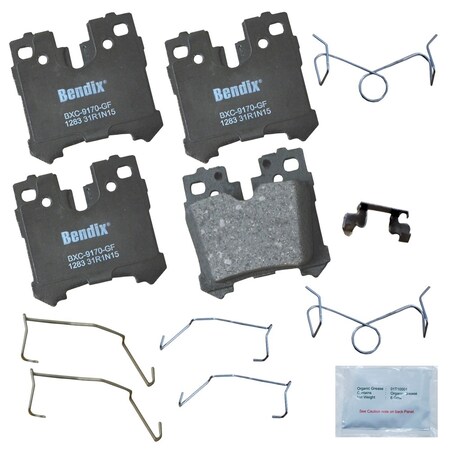 Bendix Bendix Premium Copper Free Ceramic BPR Disc Brake Pad - Rear, CFC1283 CFC1283