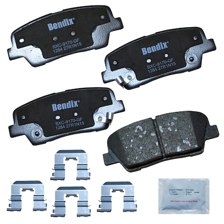 Bendix Bendix Premium Copper Free Ceramic BPR Disc Brake Pad - Rear, CFC1284 CFC1284