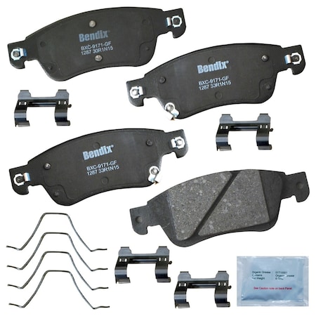Bendix Bendix Premium Copper Free Ceramic BPR Disc Brake Pad - Front, CFC1287 CFC1287