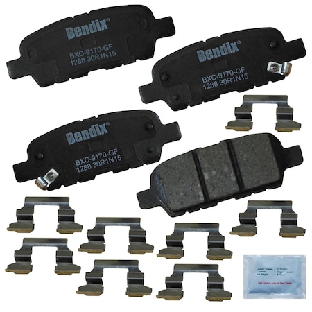 Bendix Bendix Premium Copper Free Ceramic BPR Disc Brake Pad - Rear, CFC1288 CFC1288