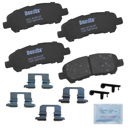 Bendix Bendix Premium Copper Free Ceramic BPR Disc Brake Pad - Rear, CFC1325 CFC1325