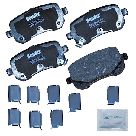 Bendix Bendix Premium Copper Free Ceramic BPR Disc Brake Pad - Rear, CFC1326 CFC1326