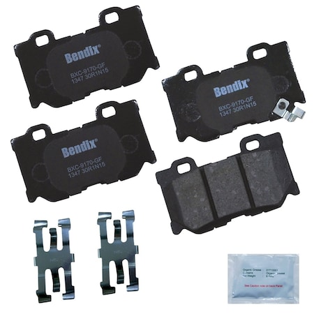 Bendix Bendix Premium Copper Free Ceramic BPR Disc Brake Pad - Rear, CFC1347 CFC1347