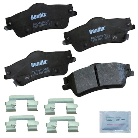 Bendix Bendix Premium Copper Free Ceramic BPR Disc Brake Pad - Rear, CFC1352 CFC1352