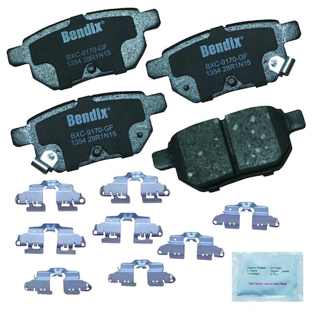 Bendix Bendix Premium Copper Free Ceramic BPR Disc Brake Pad - Rear, CFC1354 CFC1354