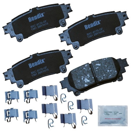 Bendix Bendix Premium Copper Free Ceramic BPR Disc Brake Pad - Rear, CFC1391 CFC1391