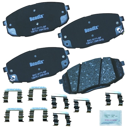 Bendix Bendix Premium Copper Free Ceramic BPR Disc Brake Pad-Front, CFC1397K1 CFC1397K1